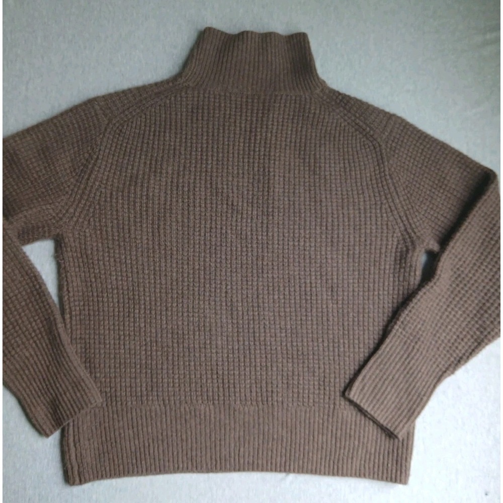 White Warren Cashmere Sweater Medium Waffle Knit Pullover Turtleneck Cozy Luxury - Picture 11 of 13